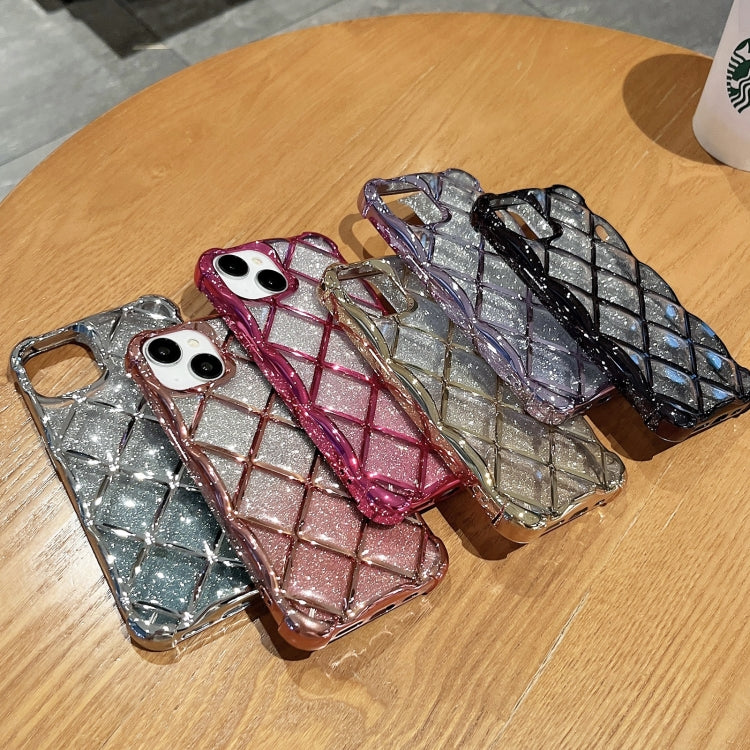 3D Diamond Lattice Laser Engraving Glitter Paper Phone Case, For iPhone 14 Pro Max, For iPhone 15 Plus, For iPhone 13 Pro Max, For iPhone 15