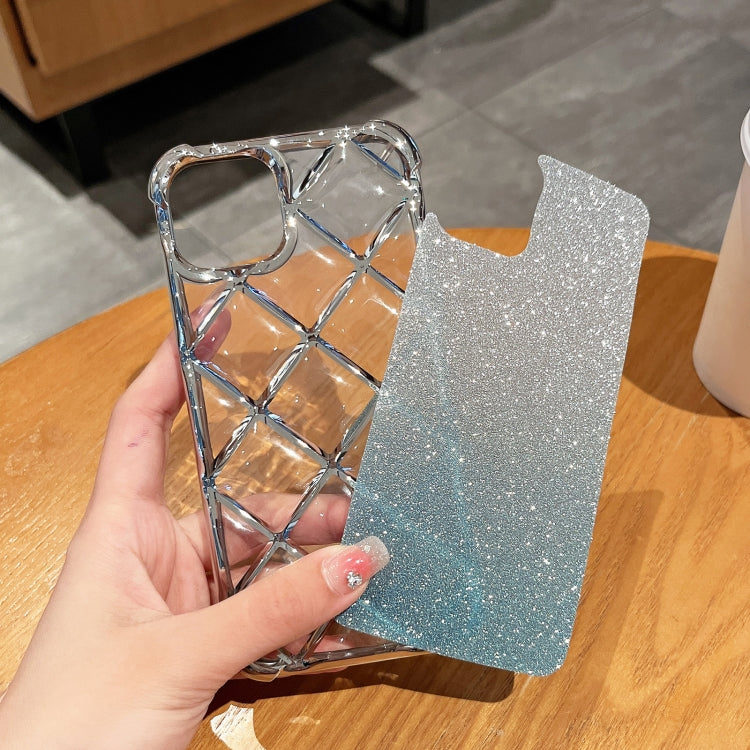 3D Diamond Lattice Laser Engraving Glitter Paper Phone Case, For iPhone 13 Pro, For iPhone 12 / 12 Pro, For iPhone 12 Pro Max, For iPhone 11 Pro Max