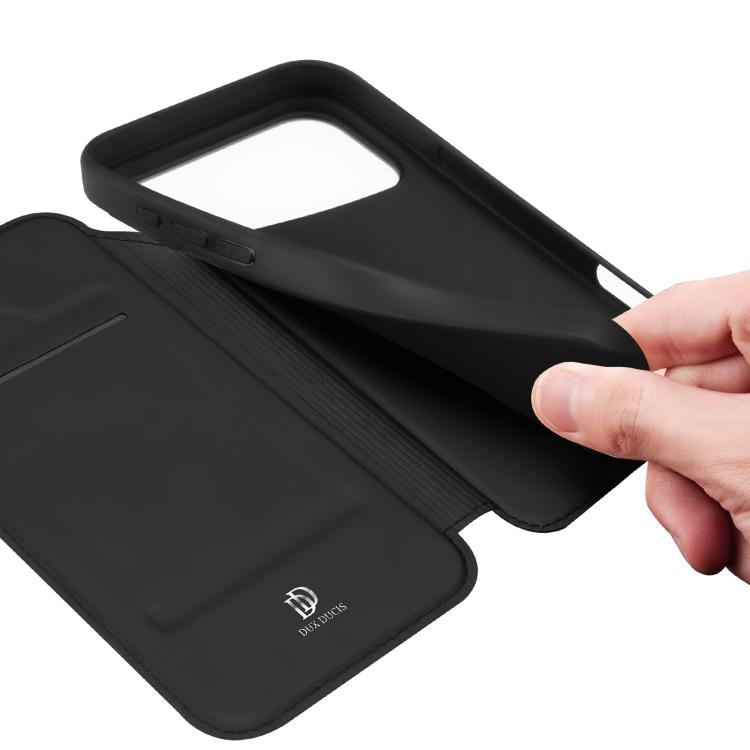 Étui à rabat en cuir DUX DUCIS Skin Pro Series pour iPhone 16 Pro Max, iPhone 16 Pro, iPhone 16 Plus, iPhone 16, iPhone 16e, iPhone 15 Pro Max, iPhone 15 Pro