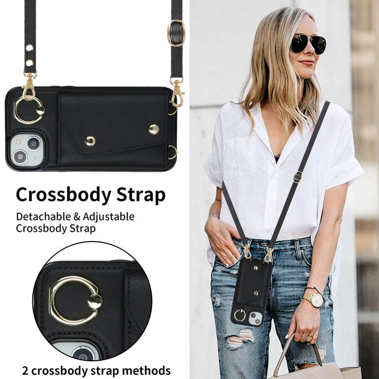 Zipper Card Bag Phone Case with Dual Lanyard, For iPhone 14 Plus, For iPhone 14, For iPhone 14 Pro, For iPhone 14 Pro Max