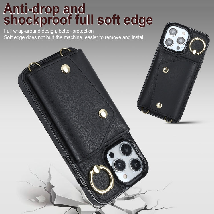 Zipper Card Bag Phone Case with Dual Lanyard, For iPhone 13 Pro Max, For iPhone 13 Pro, For iPhone 13, For iPhone 13 mini