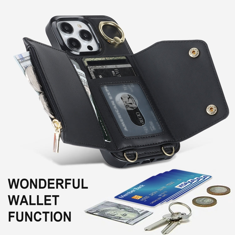 Zipper Card Bag Phone Case with Dual Lanyard, For iPhone 13 Pro Max, For iPhone 13 Pro, For iPhone 13, For iPhone 13 mini