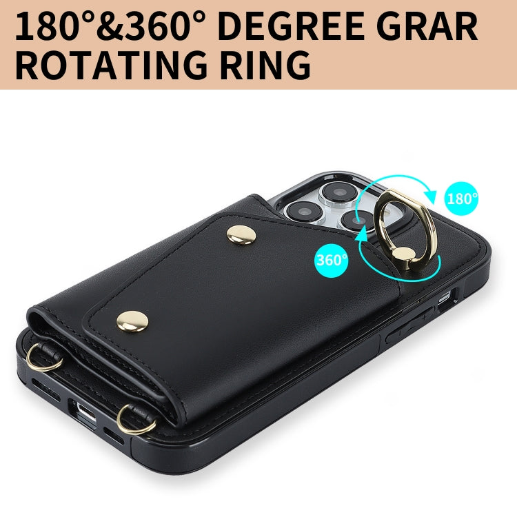 Zipper Card Bag Phone Case with Dual Lanyard, For iPhone 13 Pro Max, For iPhone 13 Pro, For iPhone 13, For iPhone 13 mini