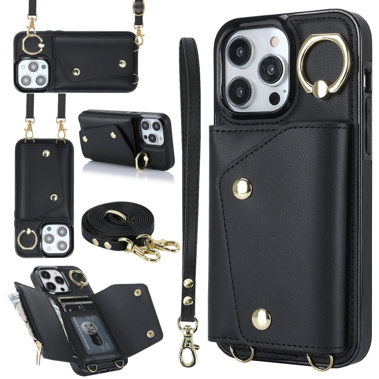 Zipper Card Bag Phone Case with Dual Lanyard, For iPhone 13 Pro Max, For iPhone 13 Pro, For iPhone 13, For iPhone 13 mini