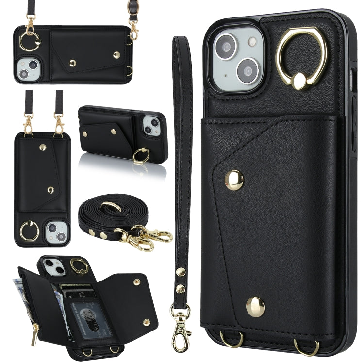 Zipper Card Bag Phone Case with Dual Lanyard, For iPhone 13 Pro Max, For iPhone 13 Pro, For iPhone 13, For iPhone 13 mini