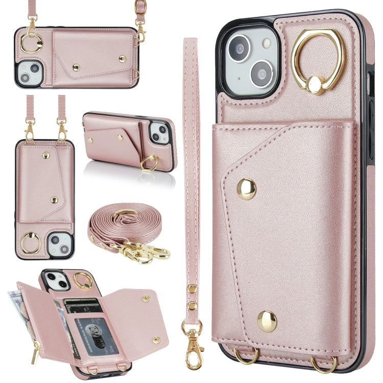 Zipper Card Bag Phone Case with Dual Lanyard, For iPhone 13 Pro Max, For iPhone 13 Pro, For iPhone 13, For iPhone 13 mini