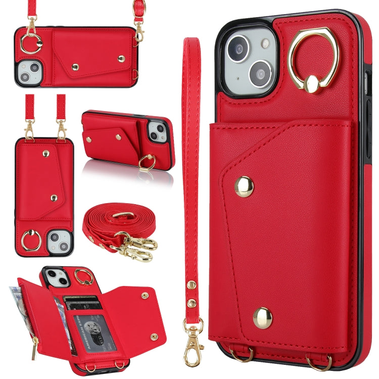 Zipper Card Bag Phone Case with Dual Lanyard, For iPhone 13 Pro Max, For iPhone 13 Pro, For iPhone 13, For iPhone 13 mini