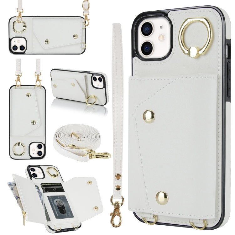 Zipper Card Bag Phone Case with Dual Lanyard, For iPhone 12 / 12 Pro, For iPhone 12 Pro Max, For iPhone 12 mini, For iPhone 11 Pro Max