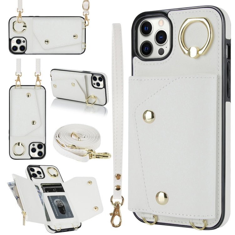 Zipper Card Bag Phone Case with Dual Lanyard, For iPhone 12 / 12 Pro, For iPhone 12 Pro Max, For iPhone 12 mini, For iPhone 11 Pro Max