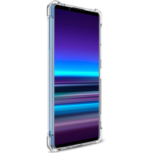 IMAK TPU bumper case corner detail showing impact absorption for Xperia 1 II