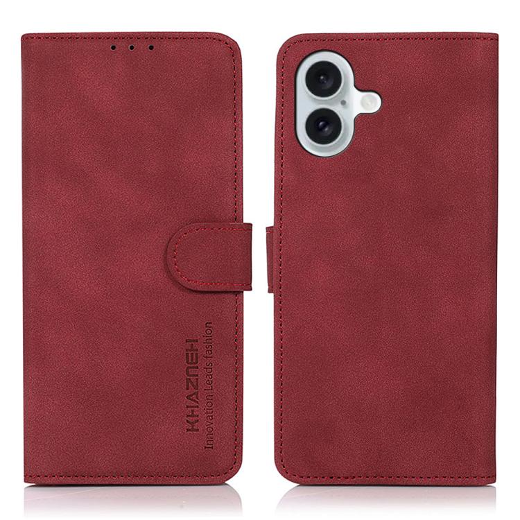 KHAZNEH Matte Texture Leather Phone Case, For iPhone 16e, For iPhone 16 Pro Max, For iPhone 16 Pro, For iPhone 16 Plus, For iPhone 16, For iPhone 15 Pro Max