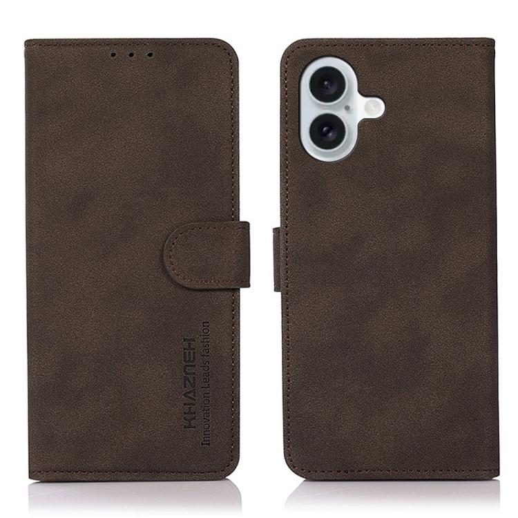 KHAZNEH Matte Texture Leather Phone Case, For iPhone 16e, For iPhone 16 Pro Max, For iPhone 16 Pro, For iPhone 16 Plus, For iPhone 16, For iPhone 15 Pro Max