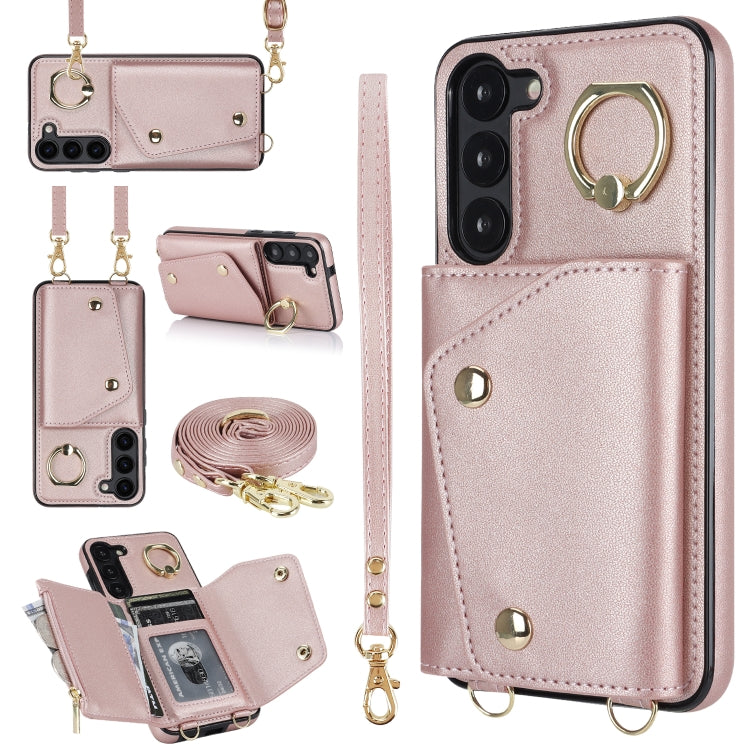 Étui portefeuille zippé avec double cordon pour Samsung Galaxy A14 5G/4G, Samsung Galaxy A54 5G, Samsung Galaxy S23 Ultra 5G et Samsung Galaxy S23 5G