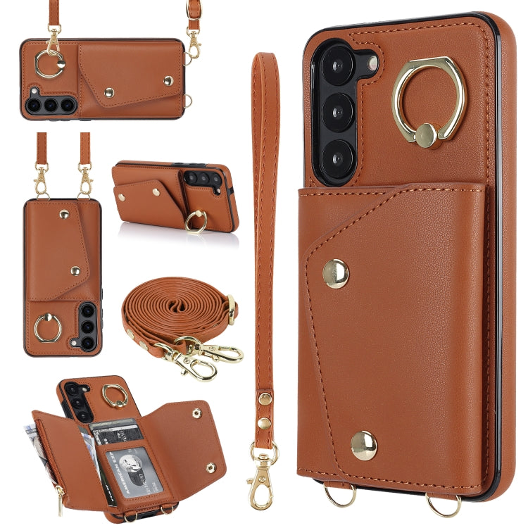 Étui portefeuille zippé avec double cordon pour Samsung Galaxy A14 5G/4G, Samsung Galaxy A54 5G, Samsung Galaxy S23 Ultra 5G et Samsung Galaxy S23 5G