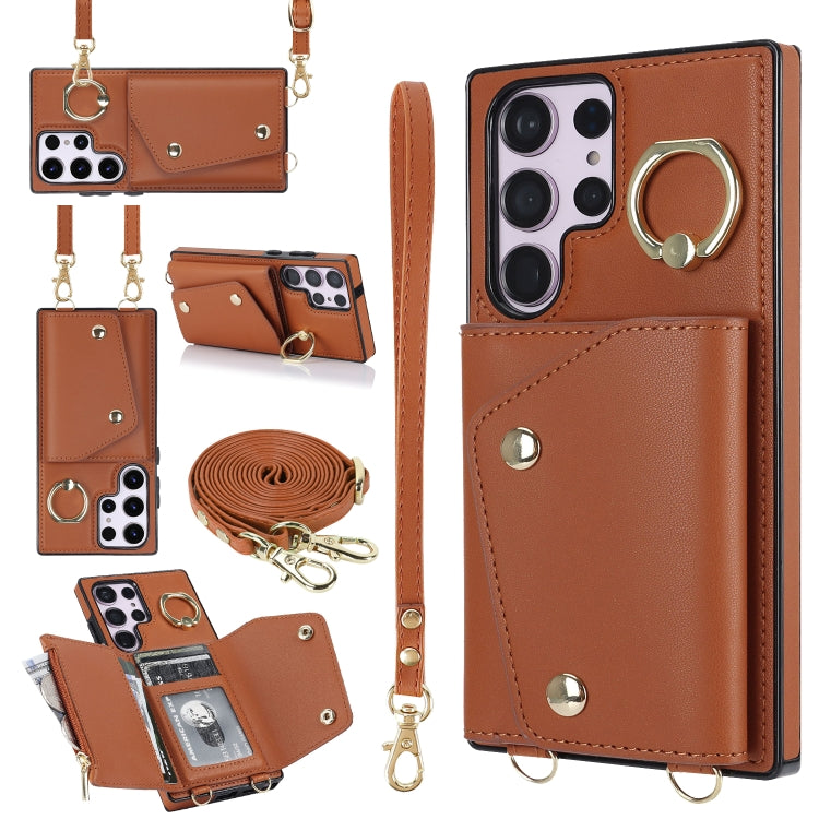 Zipper Card Bag Phone Case with Dual Lanyard