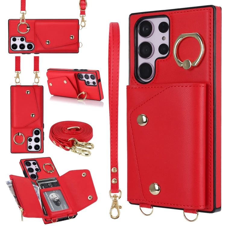 Zipper Card Bag Phone Case with Dual Lanyard