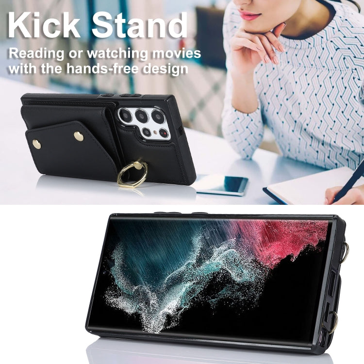 Zipper Card Bag Phone Case with Dual Lanyard, For Samsung Galaxy S22 Ultra 5G, For Samsung Galaxy S22+ 5G, For Samsung Galaxy S22 5G, For Samsung Galaxy S21 FE 5G