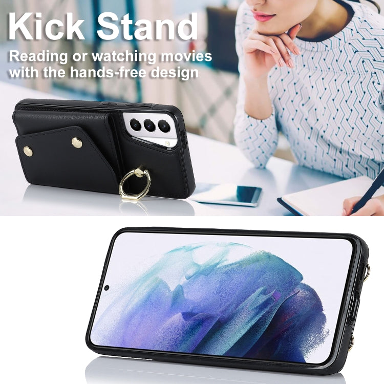 Zipper Card Bag Phone Case with Dual Lanyard, For Samsung Galaxy S21 5G, For Samsung Galaxy S21+ 5G, For Samsung Galaxy S21 Ultra 5G