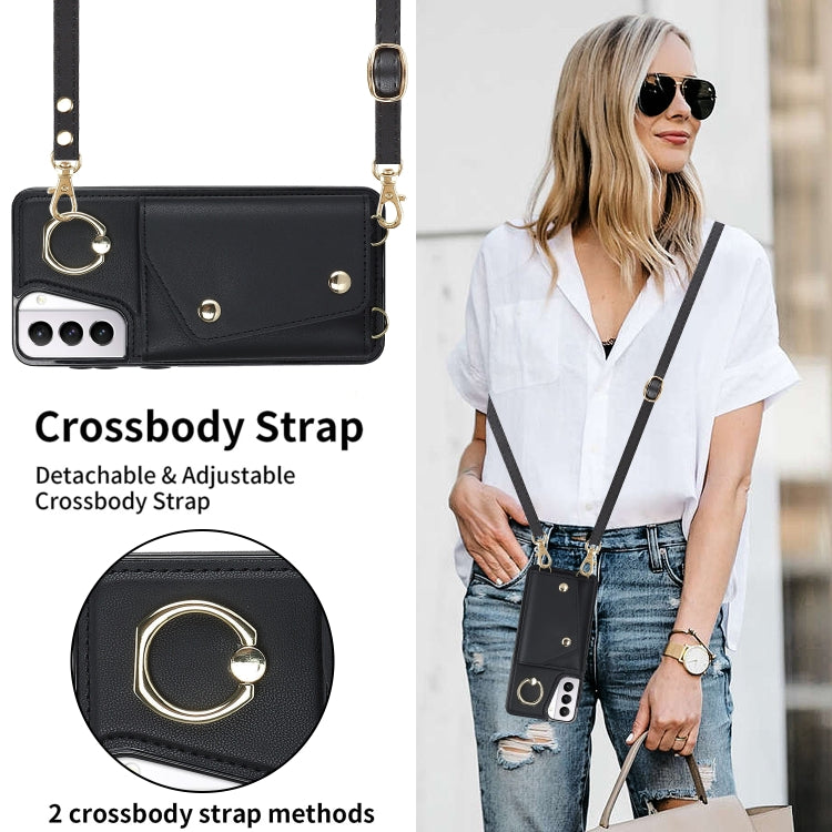 Zipper Card Bag Phone Case with Dual Lanyard, For Samsung Galaxy S21 5G, For Samsung Galaxy S21+ 5G, For Samsung Galaxy S21 Ultra 5G