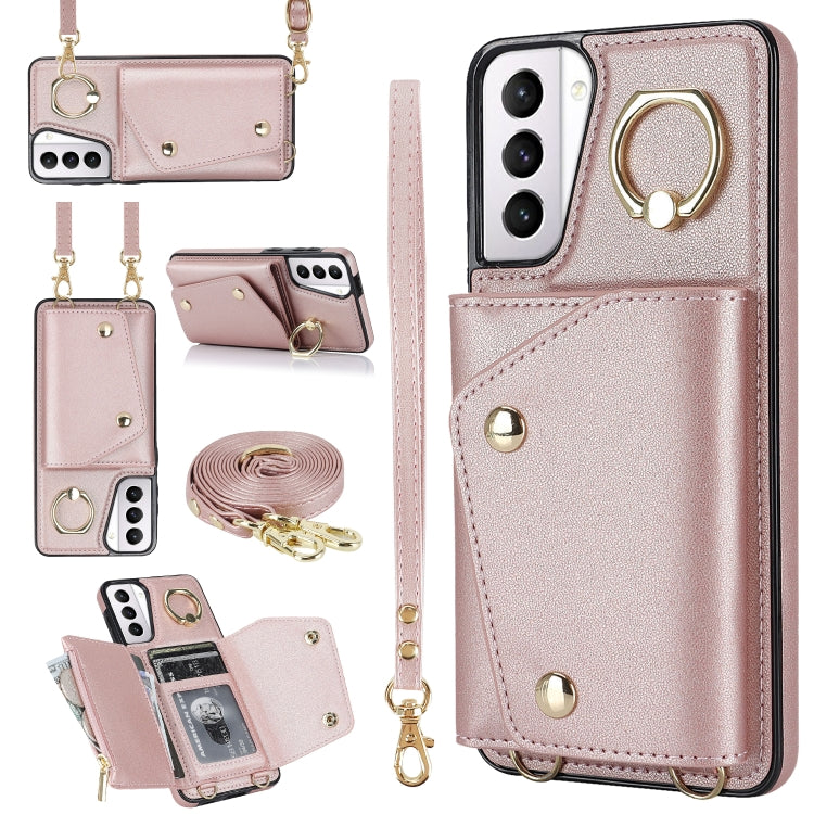 Zipper Card Bag Phone Case with Dual Lanyard, For Samsung Galaxy S21 5G, For Samsung Galaxy S21+ 5G, For Samsung Galaxy S21 Ultra 5G
