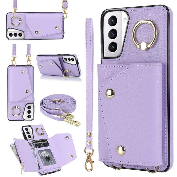 Zipper Card Bag Phone Case with Dual Lanyard, For Samsung Galaxy S21 5G, For Samsung Galaxy S21+ 5G, For Samsung Galaxy S21 Ultra 5G