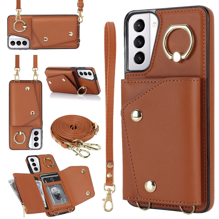Zipper Card Bag Phone Case with Dual Lanyard, For Samsung Galaxy S21 5G, For Samsung Galaxy S21+ 5G, For Samsung Galaxy S21 Ultra 5G