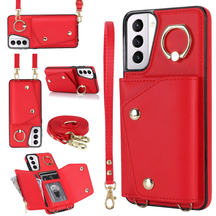 Zipper Card Bag Phone Case with Dual Lanyard, For Samsung Galaxy S21 5G, For Samsung Galaxy S21+ 5G, For Samsung Galaxy S21 Ultra 5G