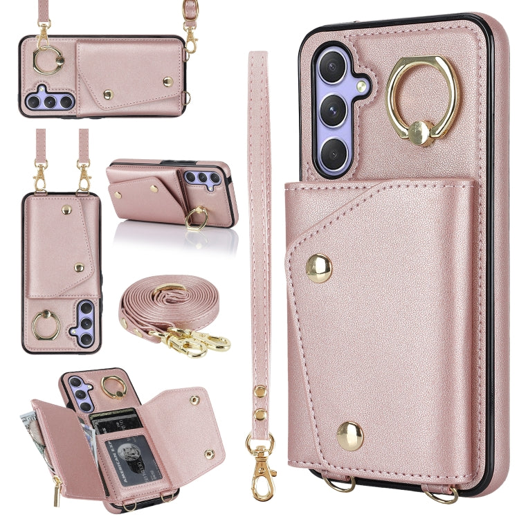 Étui portefeuille zippé avec double cordon pour Samsung Galaxy A14 5G/4G, Samsung Galaxy A54 5G, Samsung Galaxy S23 Ultra 5G et Samsung Galaxy S23 5G
