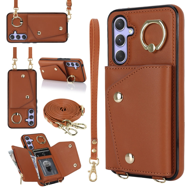Étui portefeuille zippé avec double cordon pour Samsung Galaxy A14 5G/4G, Samsung Galaxy A54 5G, Samsung Galaxy S23 Ultra 5G et Samsung Galaxy S23 5G
