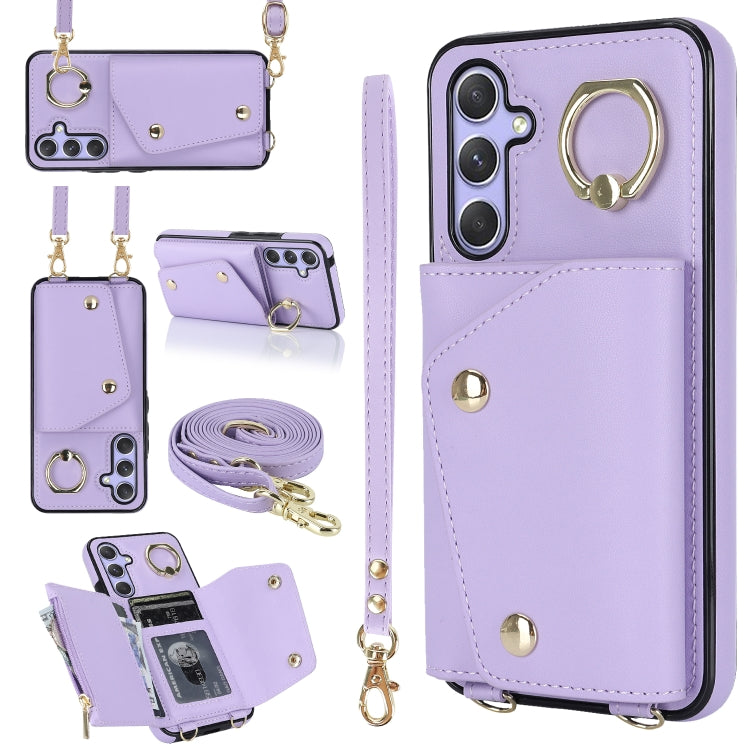 Étui portefeuille zippé avec double cordon pour Samsung Galaxy A14 5G/4G, Samsung Galaxy A54 5G, Samsung Galaxy S23 Ultra 5G et Samsung Galaxy S23 5G