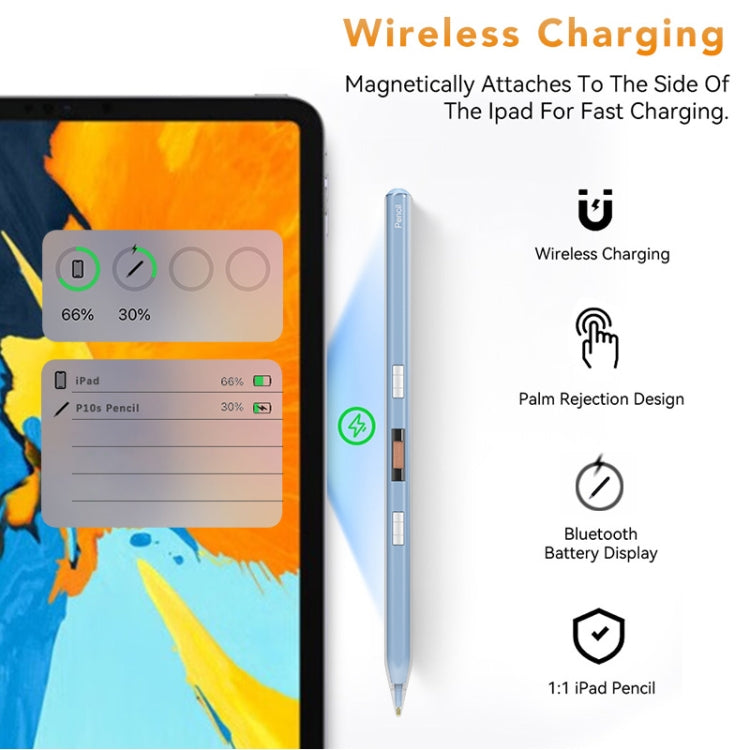 P10s Transparent Case Wireless Charging Stylus Pen for iPad 2018 or Later, P10s