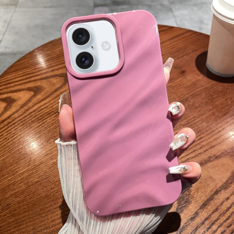 Solid Color Wave Texture TPU Phone Case, For iPhone 16 Pro Max, For iPhone 16 Pro, For iPhone 16 Plus