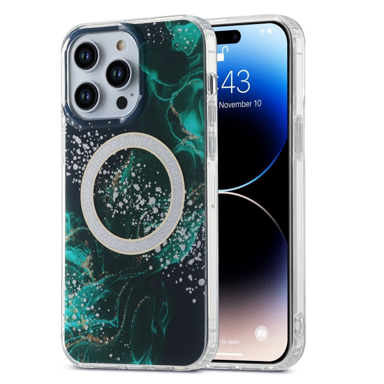 Dual-side IMD Marble Magsafe Phone Case, For iPhone 15 Pro Max, For iPhone 14, For iPhone 15 Pro