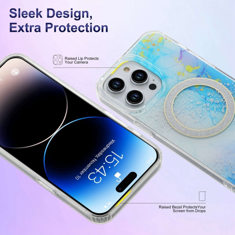 Dual-side IMD Marble Magsafe Phone Case, For iPhone 13 Pro Max, For iPhone 15, For iPhone 13 Pro