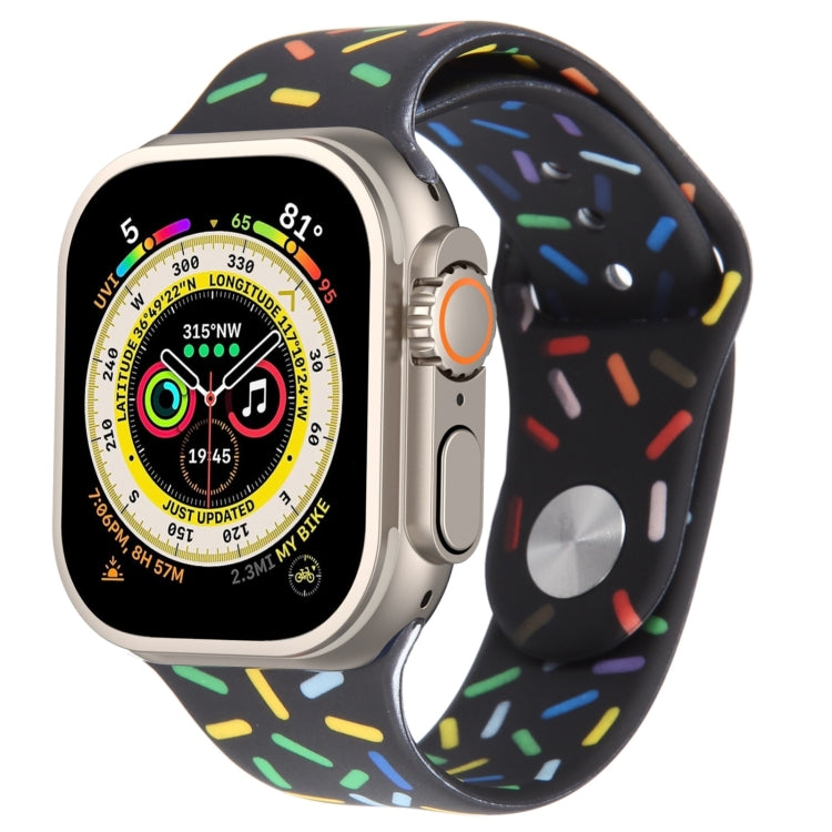 Rainbow Raindrops Silicone Watch Band, For Apple Watch Ultra 49mm, For Apple Watch SE 2023 44mm
