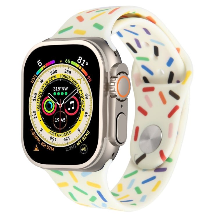 Rainbow Raindrops Silicone Watch Band, For Apple Watch SE 2023 44mm, For Apple Watch Ultra 49mm