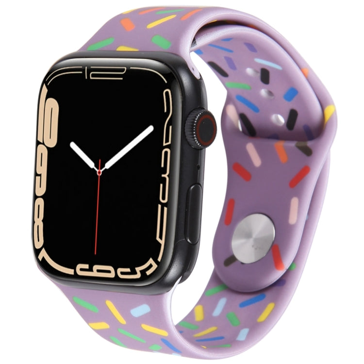 Rainbow Raindrops Silicone Watch Band, For Apple Watch 9 41mm, For Apple Watch SE 2022 44mm