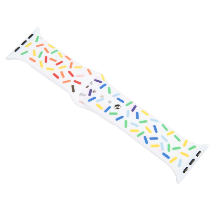 Rainbow Raindrops Silicone Watch Band, For Apple Watch 6 40mm, For Apple Watch 6 44mm