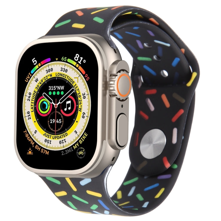 Rainbow Raindrops Silicone Watch Band, For Apple Watch SE 2023 44mm, For Apple Watch Ultra 49mm