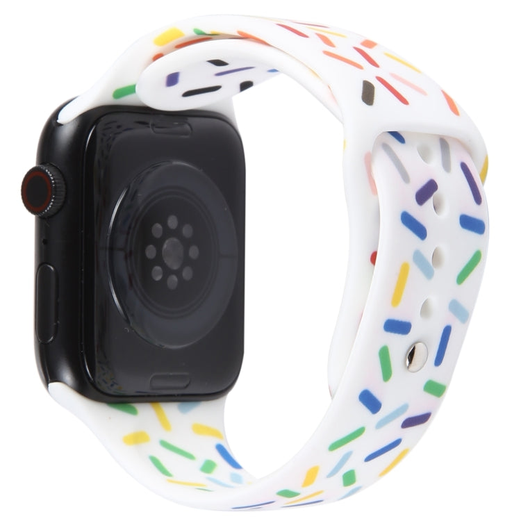 Rainbow Raindrops Silicone Watch Band, For Apple Watch Ultra 2 49mm, For Apple Watch 8 45mm