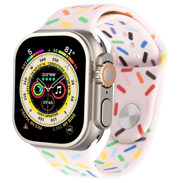 Rainbow Raindrops Silicone Watch Band, For Apple Watch 9 45mm, For Apple Watch SE 2022 40mm