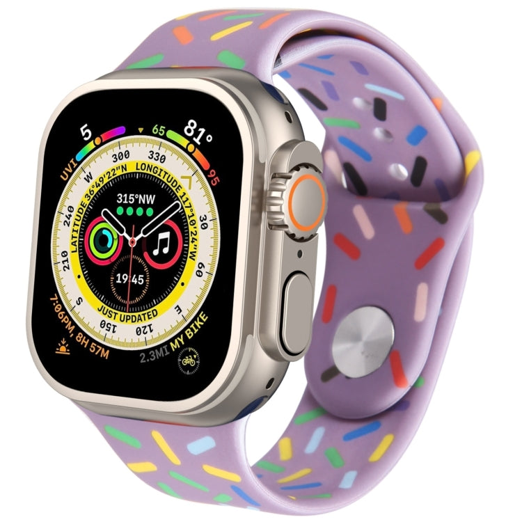 Rainbow Raindrops Silicone Watch Band, For Apple Watch SE 2022 40mm, For Apple Watch 9 45mm