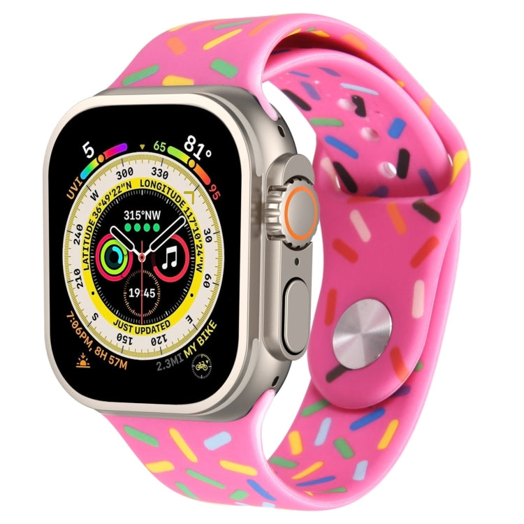 Rainbow Raindrops Silicone Watch Band, For Apple Watch SE 2022 40mm, For Apple Watch 9 45mm