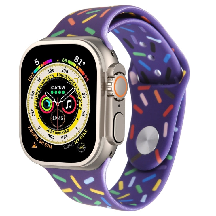 Rainbow Raindrops Silicone Watch Band, For Apple Watch 9 45mm, For Apple Watch SE 2022 40mm