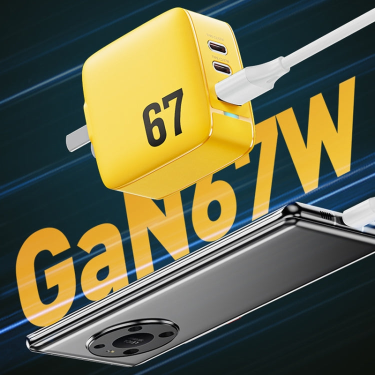 WK WP-U141 67W USB+Double USB-C / Type-C GaN Charger, CN Plug, US Plug, EU Plug, UK Plug