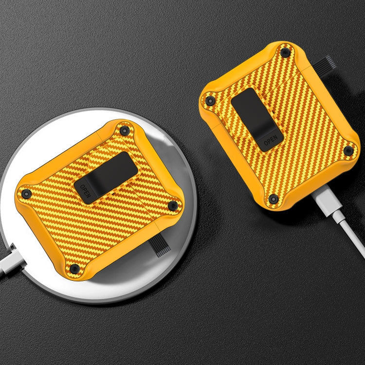Carbon Fiber Magnetic Automatic Switch Earphone Protective Case, For AirPods 1 / 2
