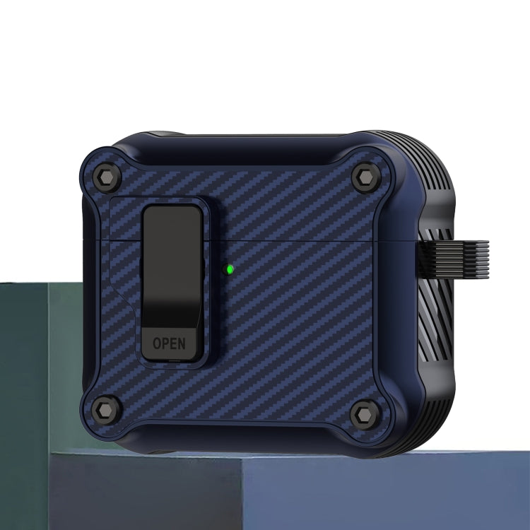 Étui de protection pour écouteurs à interrupteur automatique magnétique en fibre de carbone