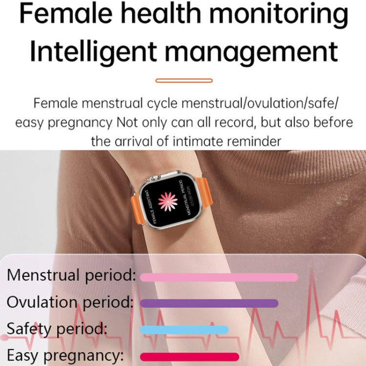 WS-E9 Ultra 2.2 inch IP67 Waterproof Metal Buckle Ocean Silicone Band Smart Watch, Support Heart Rate / NFC, Metal Buckle Ocean Silicone Band (Black), Metal Buckle Ocean Silicone Band (Orange), Metal Buckle Ocean Silicone Band (Blue)�������������������...