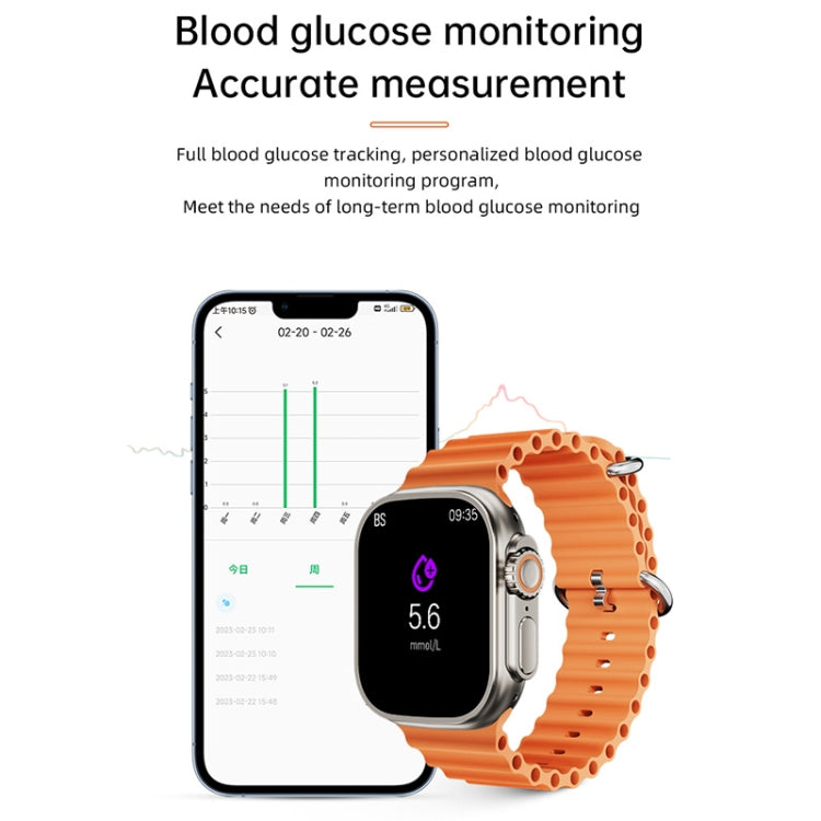 WS-E9 Ultra 2.2 inch IP67 Waterproof Metal Buckle Ocean Silicone Band Smart Watch, Support Heart Rate / NFC, Metal Buckle Ocean Silicone Band (Black), Metal Buckle Ocean Silicone Band (Orange), Metal Buckle Ocean Silicone Band (Blue)�������������������...