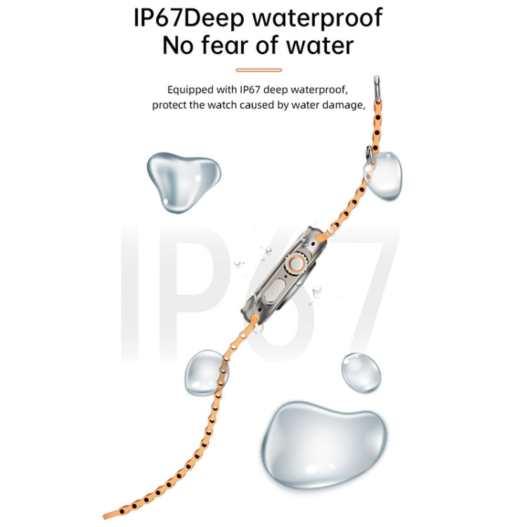 WS-E9 Ultra 2.2 inch IP67 Waterproof Metal Buckle Ocean Silicone Band Smart Watch, Support Heart Rate / NFC, Metal Buckle Ocean Silicone Band (Black), Metal Buckle Ocean Silicone Band (Orange), Metal Buckle Ocean Silicone Band (Blue)�������������������...